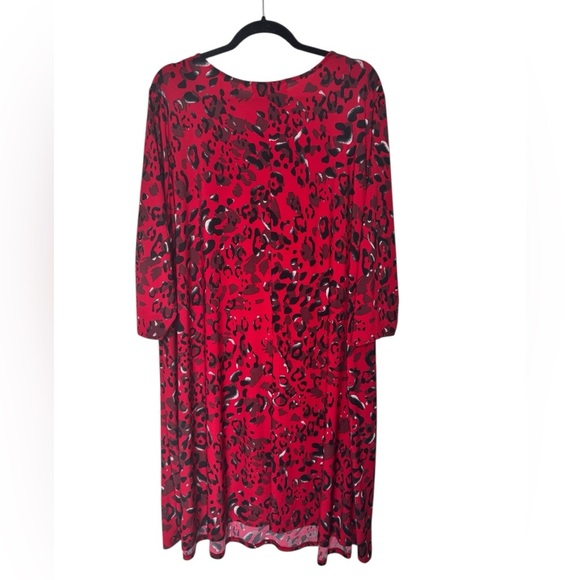 Pennington's In Every Story Animal Print Shirt Dress Red - Picture 2 of 7